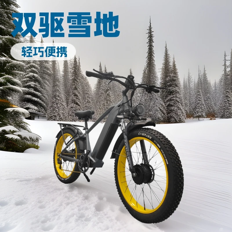 

STLF dual drive 26 inch snow electric vehicle dual motor 750W snow electric bicycle lithium battery power dual drive motor