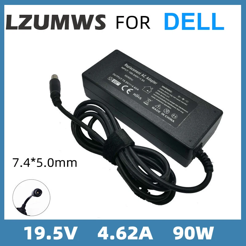 

19.5V 4.62A 90W 7.4*5.0MM Laptop Adapter Charger For DELL Latitude14R 15R 552 7520 14Z 17R 5720 E6400 E7440 LA90PM111