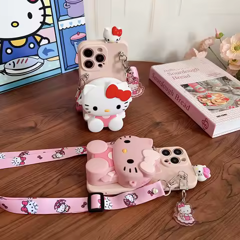 Hello Kitty For Samsung Galaxy A12 A11 A71 A51 A52 A22 A02s A32 A13 A53 A03s A04s A20s A33 A73 A23 Wallet Case With Accessories
