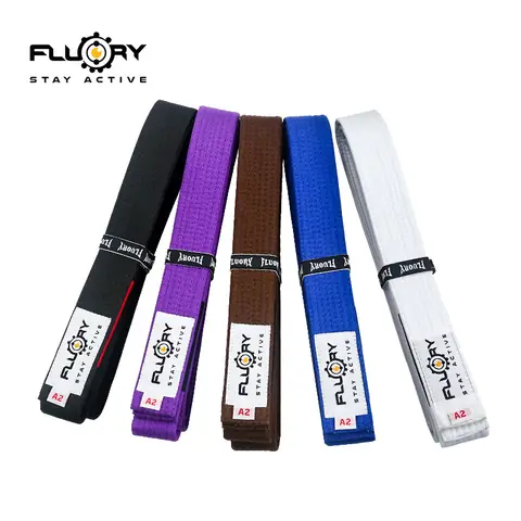 Fluory Solid Jiu Jitsu Belt Adult Jodo Belt - No Gi BJJ Training Belt Martial Arts Competition Black Belt