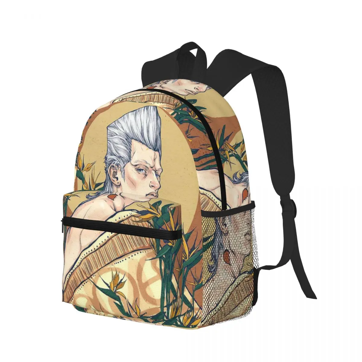 Jojos Bizarre Adventure Polnareff (7) Student Backpack School Bag Hiking Travel Daypack for Men Women Bookbag Shoulder Bags