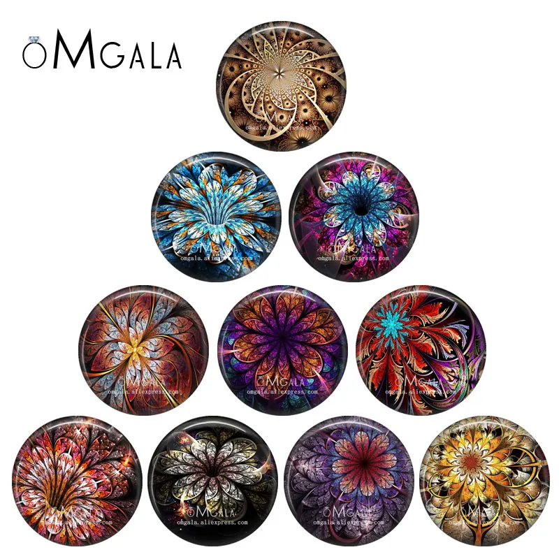 Künstlerische Muster Schönheit Blumen Linien 10 stücke 12mm/18mm/20mm/25mm runde Foto Glas Cabochon Demo flache Rückseite machen Ergebnisse