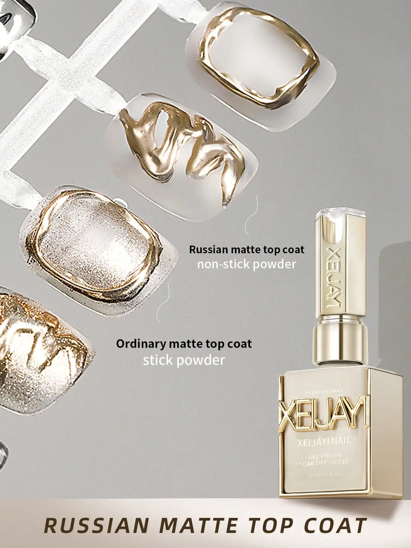 1 st Russische Matte Top Coat Gel, Losweken UV LED Professionele Gel Polish voor Nagelsalon en DIY Manicure