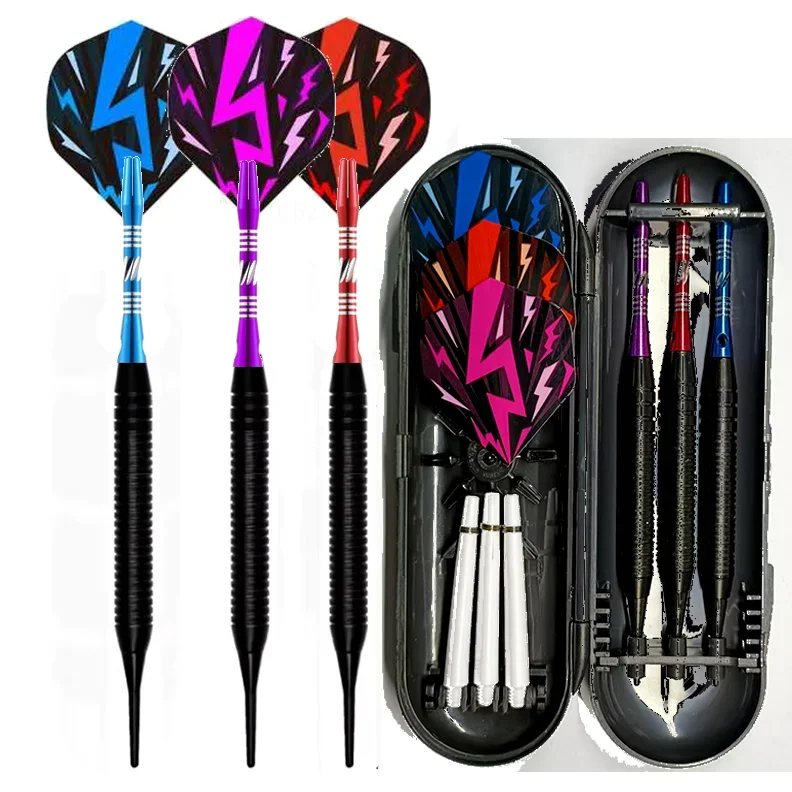 

20g Soft Tipped Darts Professional Indoor Plastic Tip Darts Set for Electronic Dartboard Games Plastic Storage Box