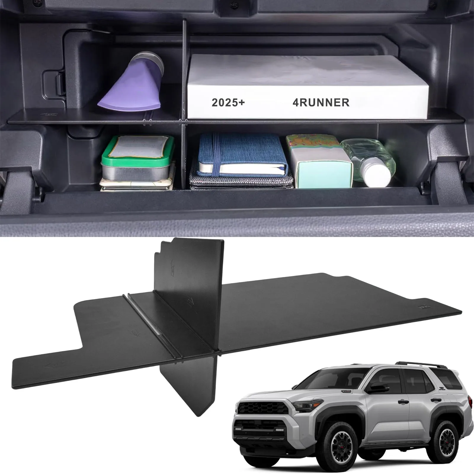 

Center Console Storage Glove Dividers Organizer for 2025+ Toyota 4Runner(6tn Gen 4Runner) Interior Storage Dividers Accessories