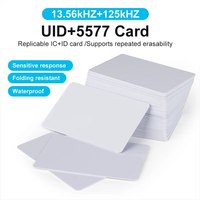 10pcs Dual Frequency RFID 125KHz T5577 +13.56MHz UID Rewritable White Cards Access Control Dual Chip Replicable Composite Tags
