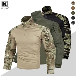 KRYDEX Combat G3 Shirt Tactical Hunting Outdoor Clothes Shirt with Elbow Pads Tiger Stripes Camo Ranger Green Gen3 Shirt