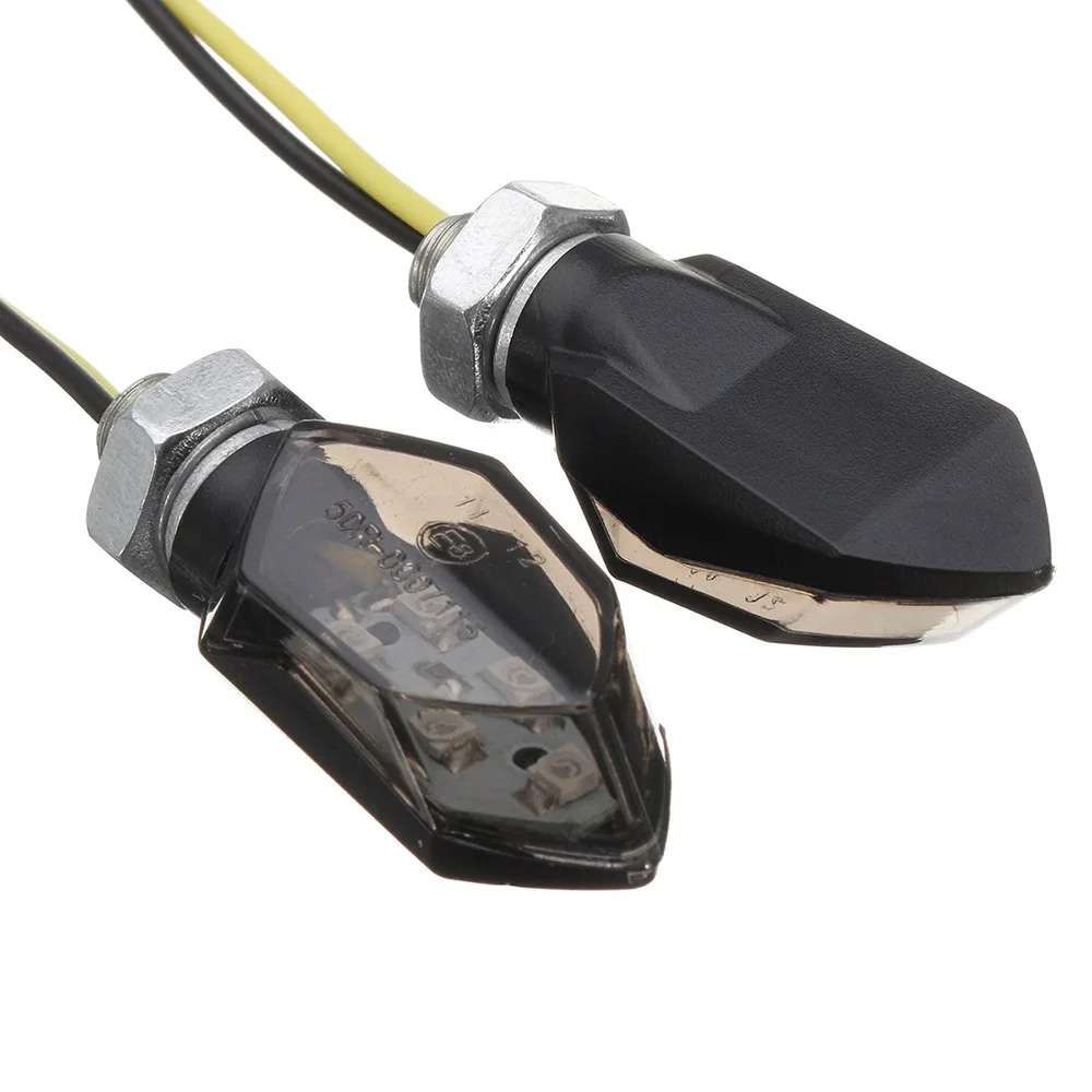 Luces LED de señal de giro para motocicleta, lámpara estroboscópica intermitente ámbar, alto brillo, 2 piezas