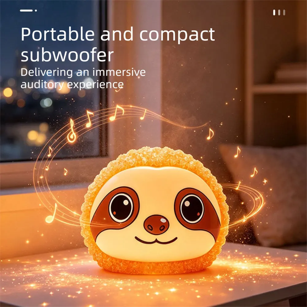 Cute Sloth Night Light BT Speaker Soothing Ambient Night Light USB Rechargeable Christmas Gift For Women Kids Adults