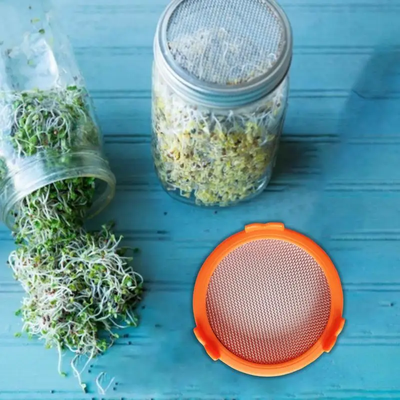 Sprouting Jar Kit Seed Sprouting Mason Jars With Stainless Steel Strainer Lids Bean Sprouts Growing Kit For Seeds Broccoli Beans