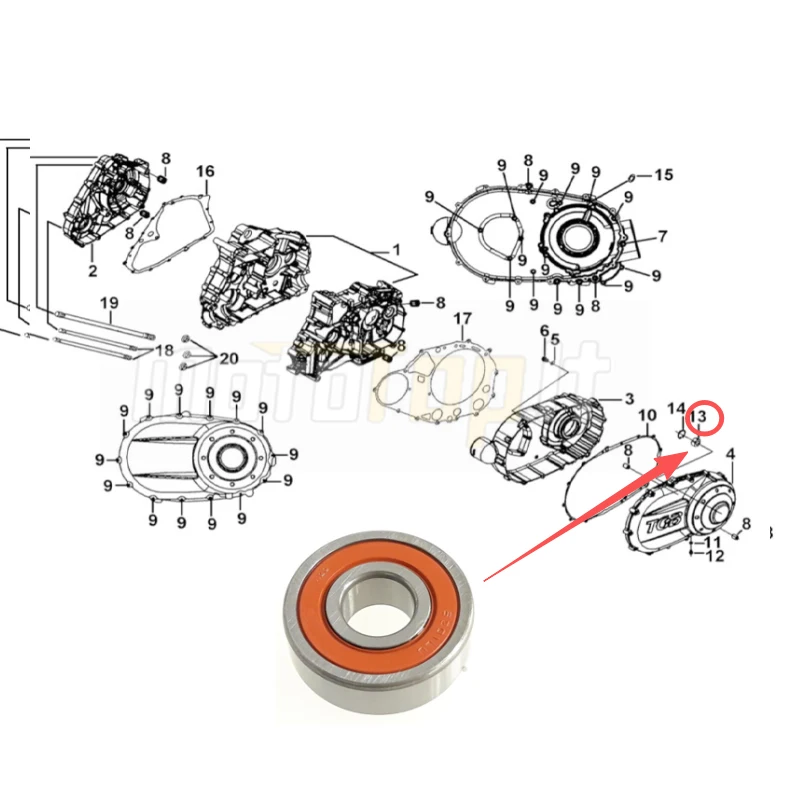 CRANKCASE BEARING FOR TGB BLADE 425 550 600 EFI FL LT LTX T3b E4 E5 TARGET 425 525 550 600 IRS SNIPER ATV QUAD P/N:924166