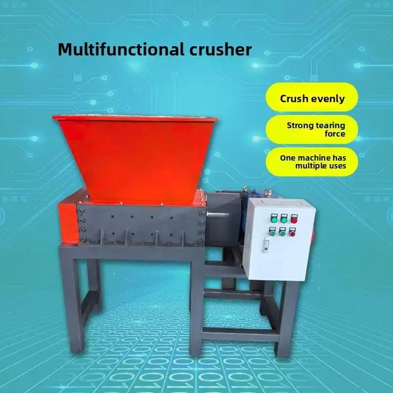 كسارة معدنية واحدة لبناء الطعام، إطار نفايات خشبي كبير متعدد الوظائف، ماكينة تقطيع بلاستيكية بعمود مزدوج #3
