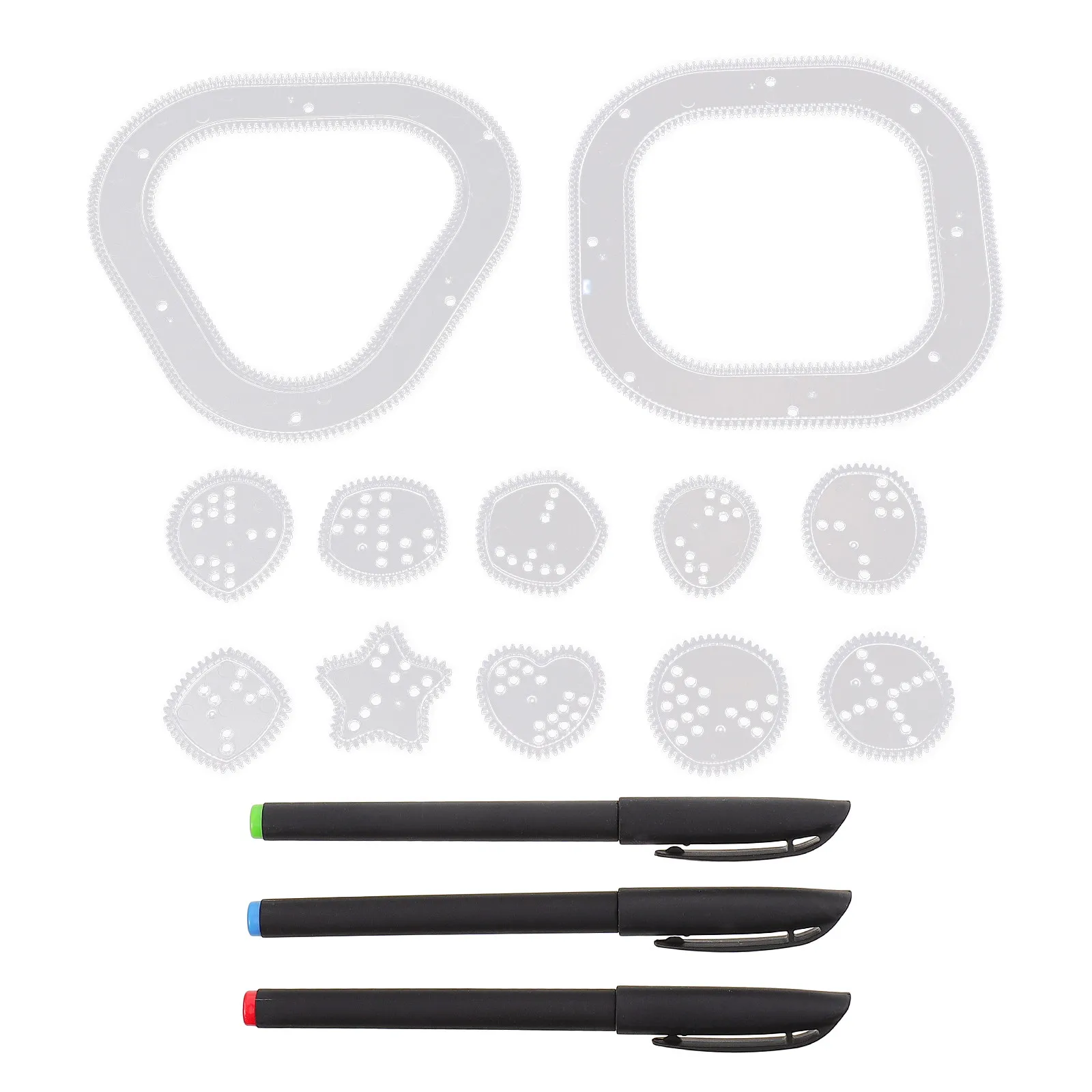 1Set Wanhua Creative Painting Ruler Set Hollow Drawing Templates Lightweight Portable DIY Multifunctional Art Kit Educational
