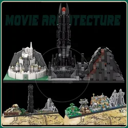 Magic Castlesc City Skyline Moc Building Block Architecture Famous Movie Bricks The Two Towers Model The Return Of The King Toys