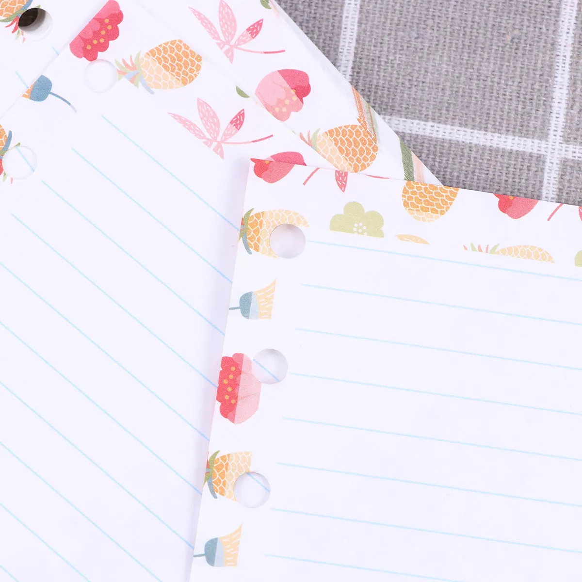 40Sheets Bright Cartoon A7 Refill Paper for Planner Notebook Travel Journal Diary Organizer 6 Ring Binder Smooth Surface Filler