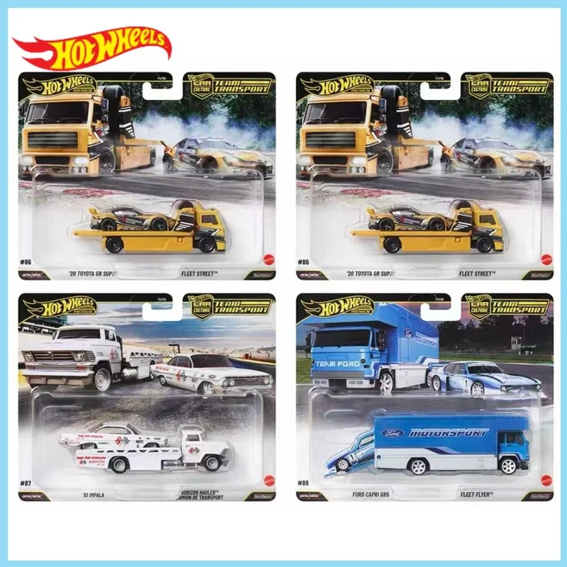2026 Hot Wheels Team Transport J Case, Capri GR5 Impala and Supra 1:64 Collectible Die-Cast Vehicle Brand New