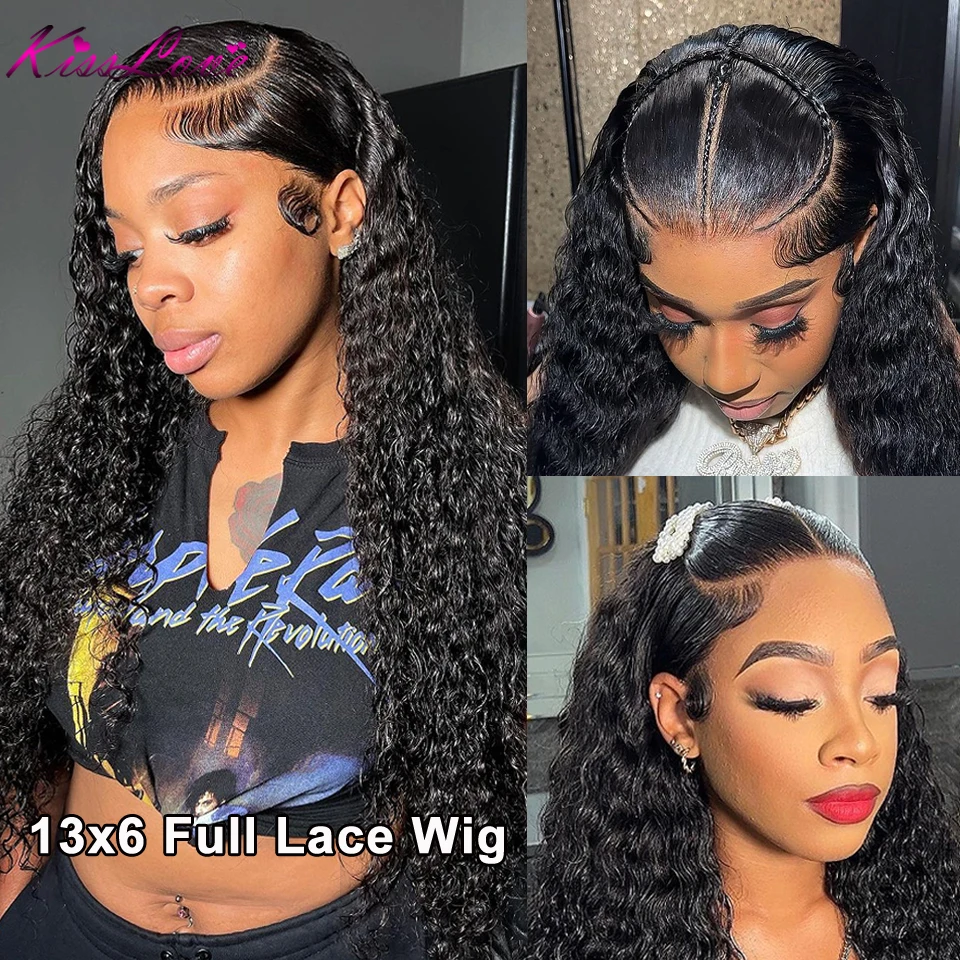 HD Transparent 13x6 Full Lace Frontal Wigs Human Hair Deep Wave 13x4 HD Lace Front Human Hair Wigs Brazilian Remy Water Wave Wig