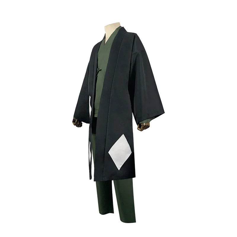 Anime Bleach Cosplay Urahara Kisuke Costume Men Women Black Kimono Pants Hat Outfits Halloween Carnival Party Costume