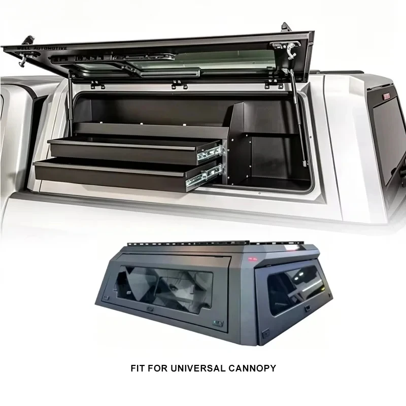 Factory Hot SaleWholale Price Bed Topper Canopy 4X4 Durle Aluminum Alloy Waterproof Truck Hardtop Ram Hilux Ranger view 4