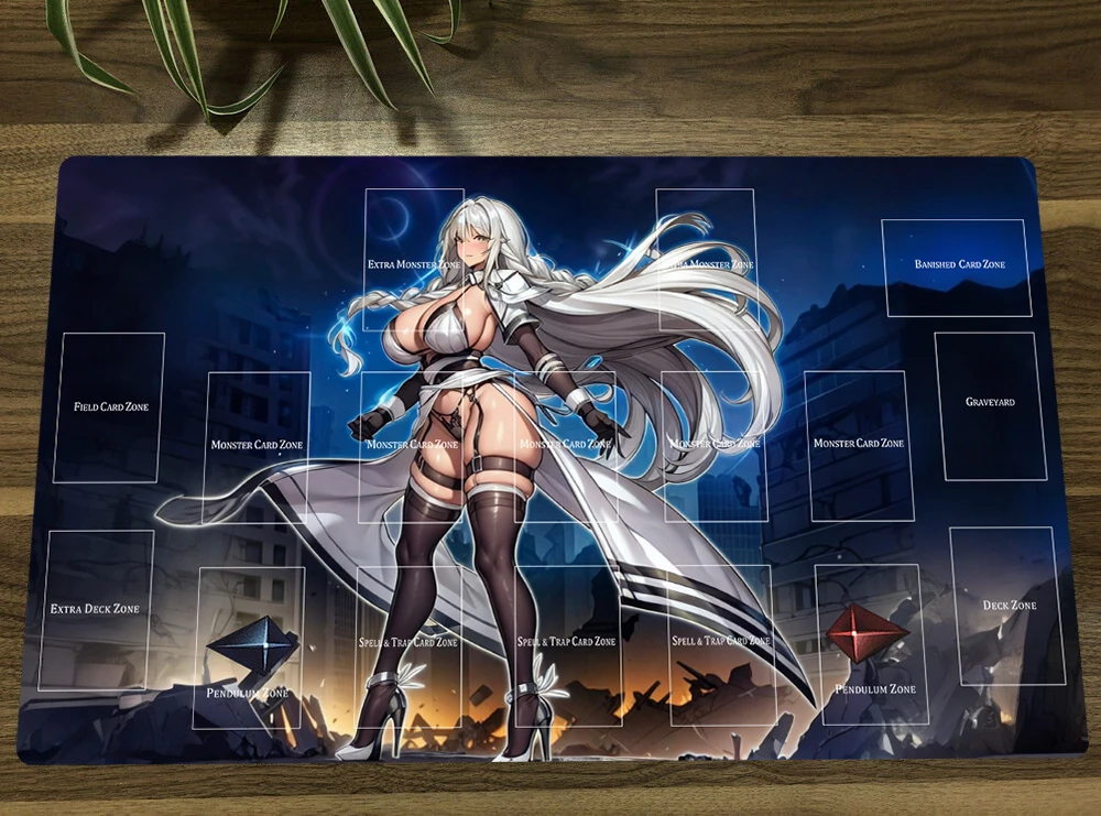 

YuGiOh Exosister Girl TCG CCG Mat Trading Card Game Mat Playmat Table Desk Gaming Playing Mat Mouse Pad 60x35cm