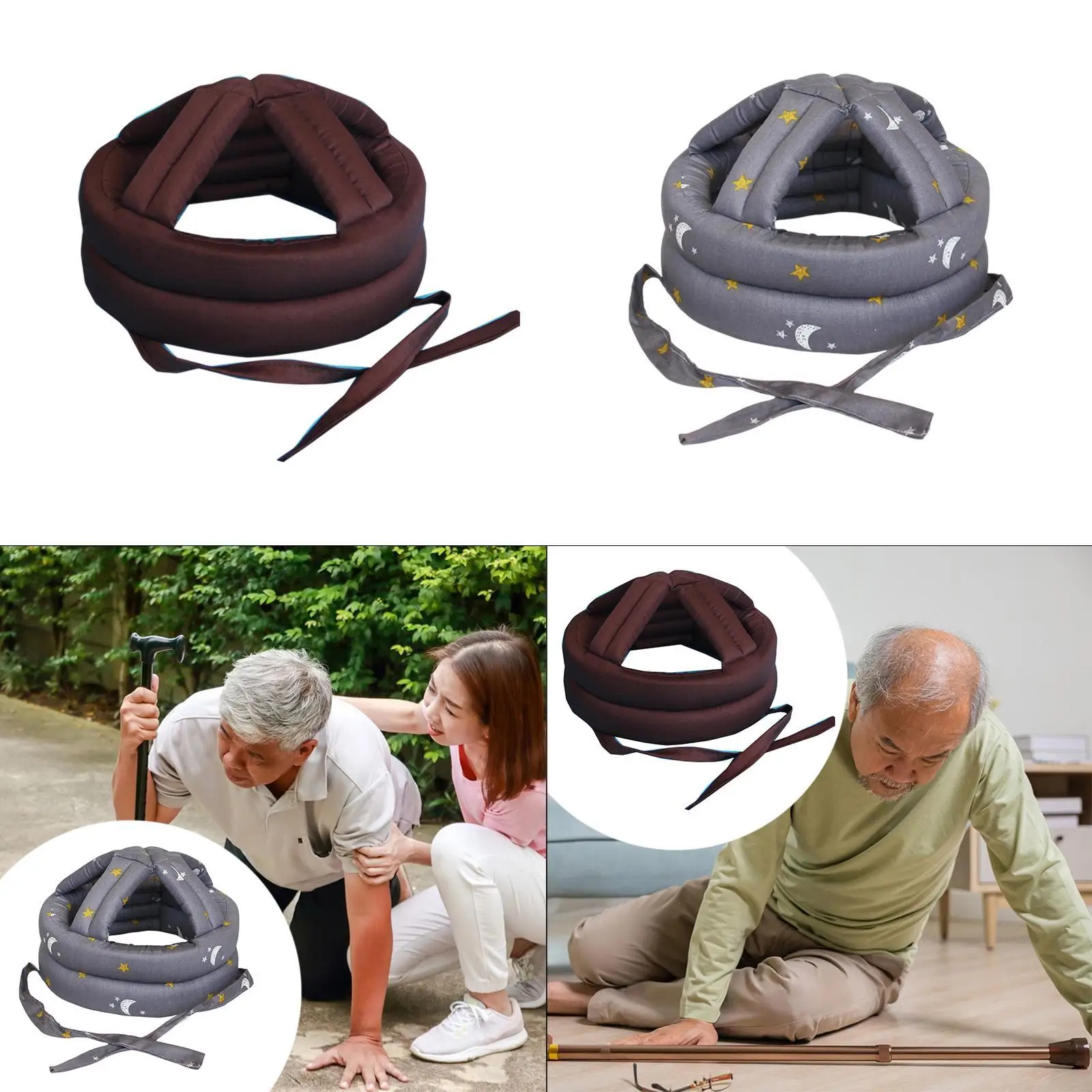 

Защитная шапка для пожилых людей, мягкая толстая окружность 55-70 см, регулируемый размер, защита от столкновений, дыхание, защита от падения, шапка от падения