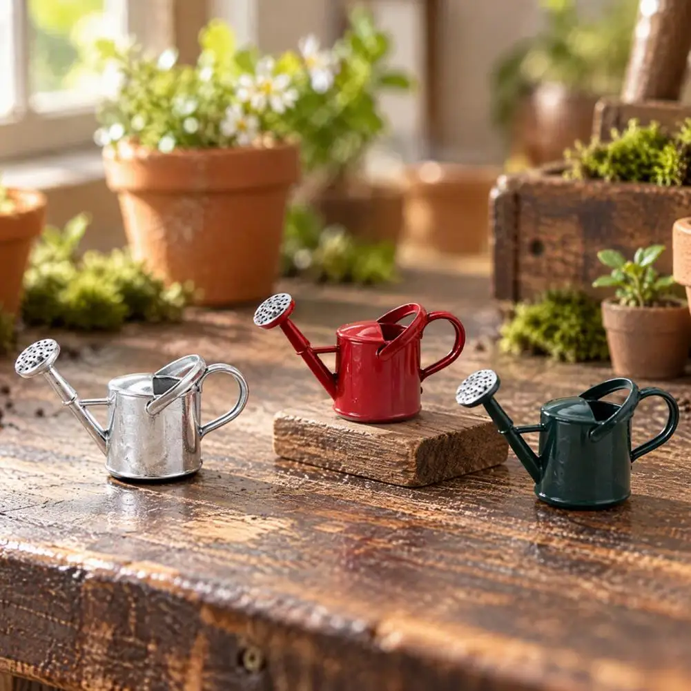 Small Metal Plant Sprayer Miniature Metal Watering for Dollhouse Tiny Garden Tool Accessory Realistic Miniature Yard Diorama