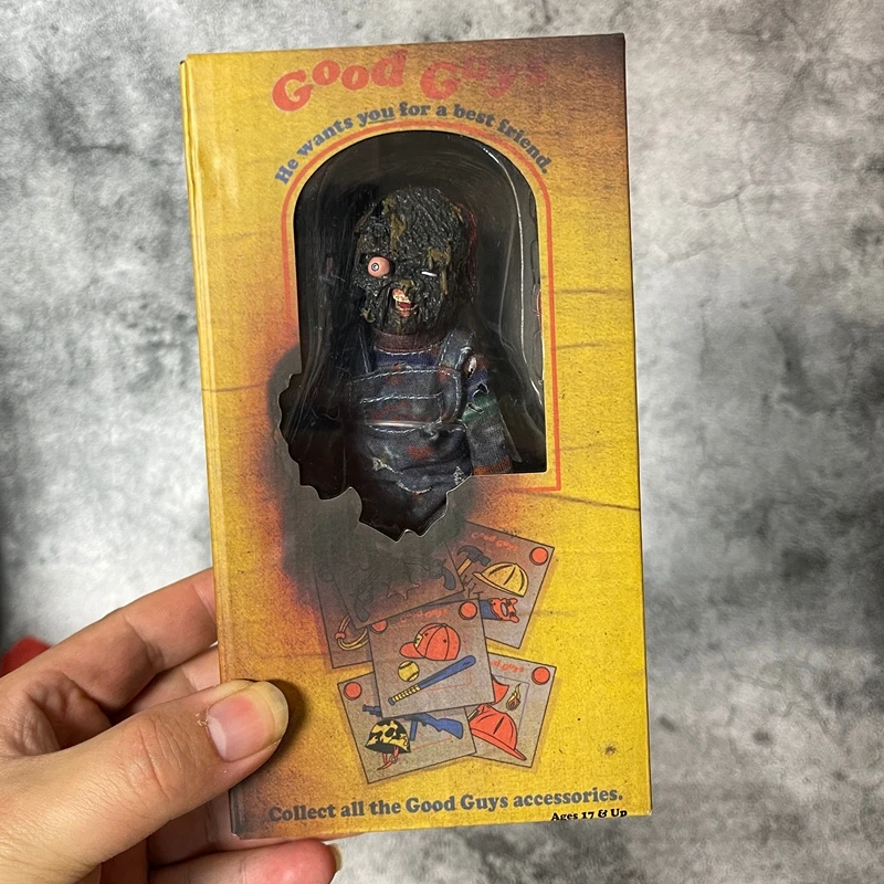 Hot Original Neca Good Guys Figure Burnt Chucky Real Clothes Horror Doll Action Figure Model Collecting Toys Doll Boy Gift Fans