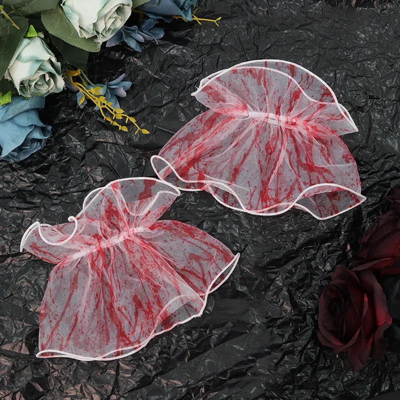 Halloween Braut Kopfbedeckung Retro Rose Gothic Diablo Spitze handgemachte Accessoires Ghost Bride Set Fun Dress Up