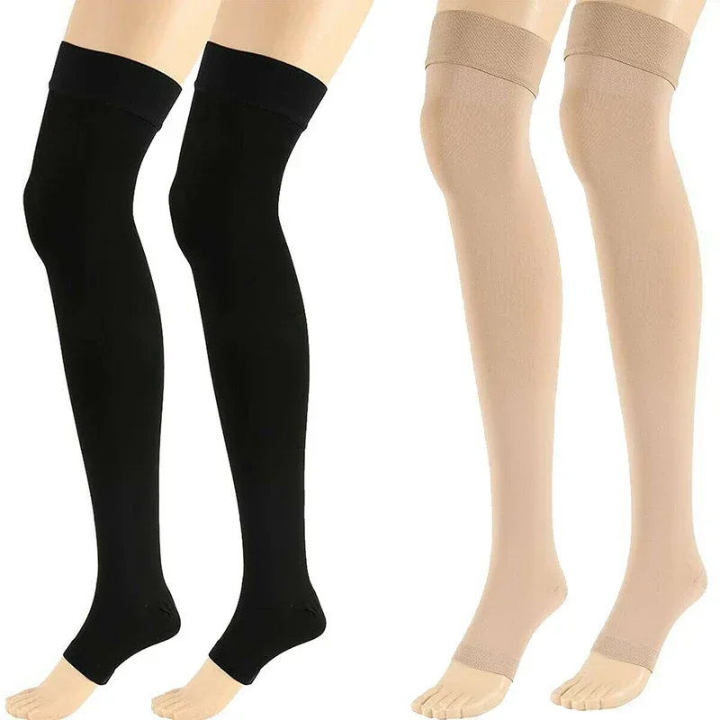 1 pair of toe to knee compression socks for varicose veins, elastic compression socks for calf protection