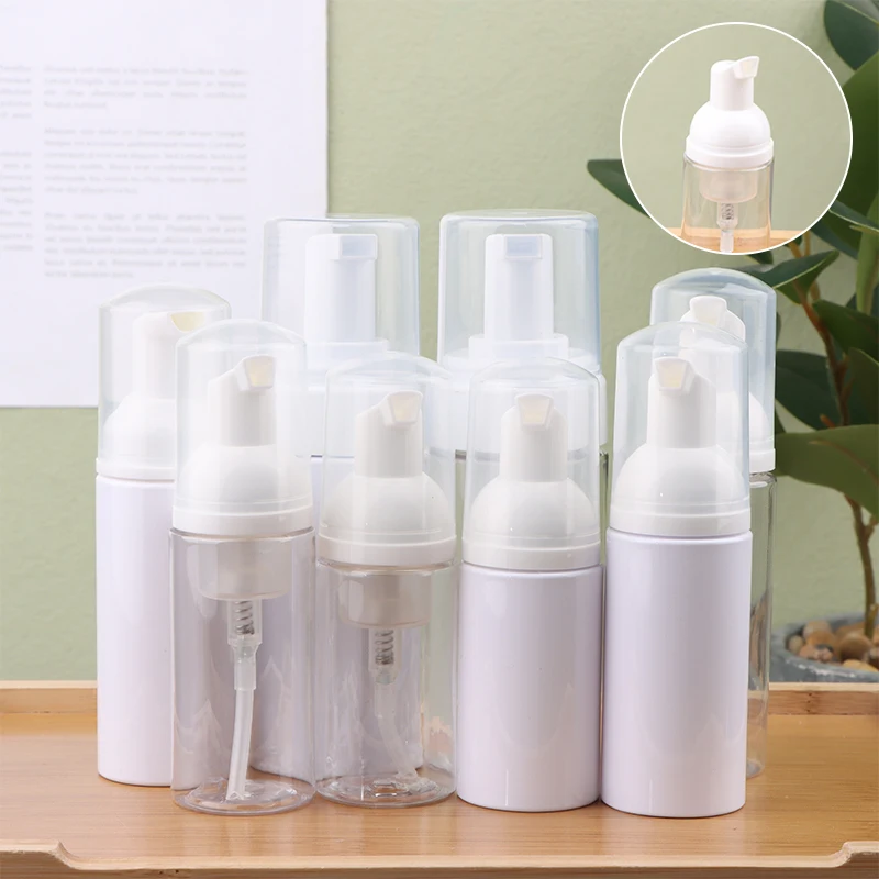 

1Pc 40/50/60/100ml Press Transparent Foaming Bottle Plastic Facial Wash Dispenser Bottle Bathing Tools