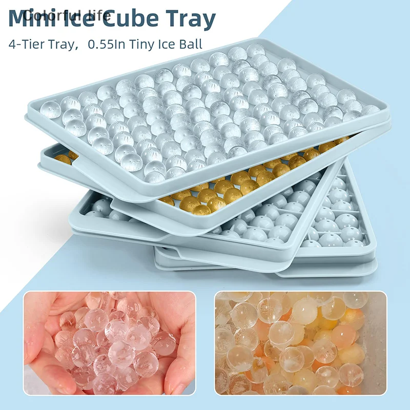 For Freezer Safe Ice Maker Summer 104 Cavities Sphere Ice Mold With Scoop Ice Cube Tray With Lid And Scoop Round Ice Ball Maker