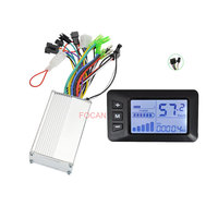 24V 36V 48V 52V 60V 350W Electric Bicycle Controller with G51 LCD Display Panel E-bike Electric Scooter Brushless Controller