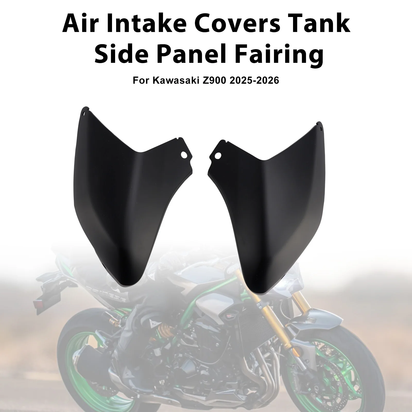 

Topteng Air Intake Covers Tank Side Panel Fairing For Kawasaki Z900 2025-2026 Matte Black