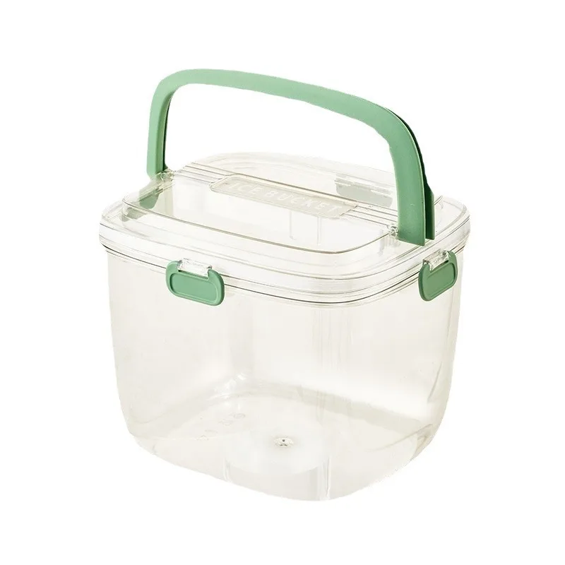 

Transparent Ice Bucket Portable Retro Champagne Summer Beer Bucket Large Capacity Fruit Storage Bucket Box Container