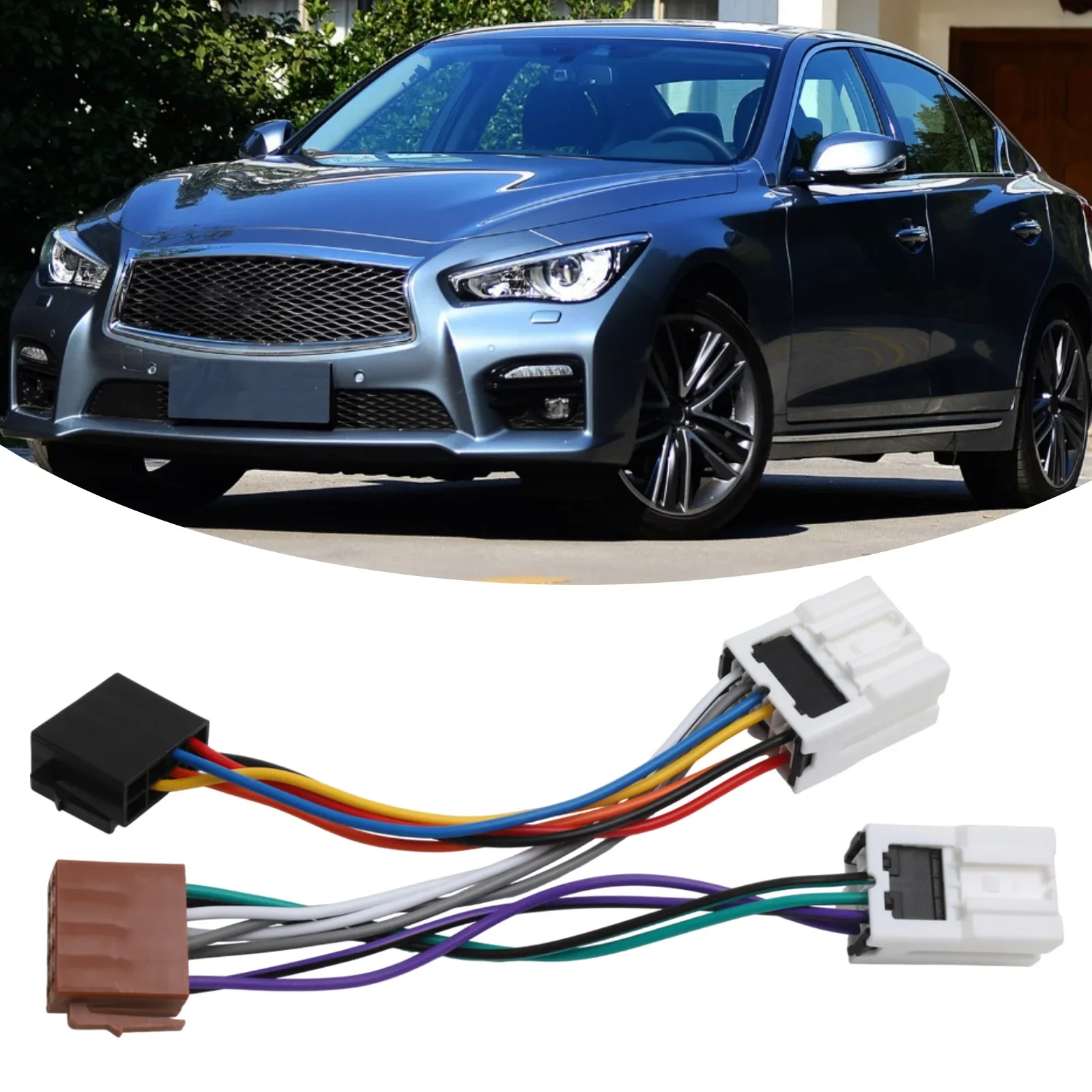 Car Stereo Wiring Harness Black White Stereo Radio Adaptor 12V Voltage ABS PC Material Direct Installation Quick Installation