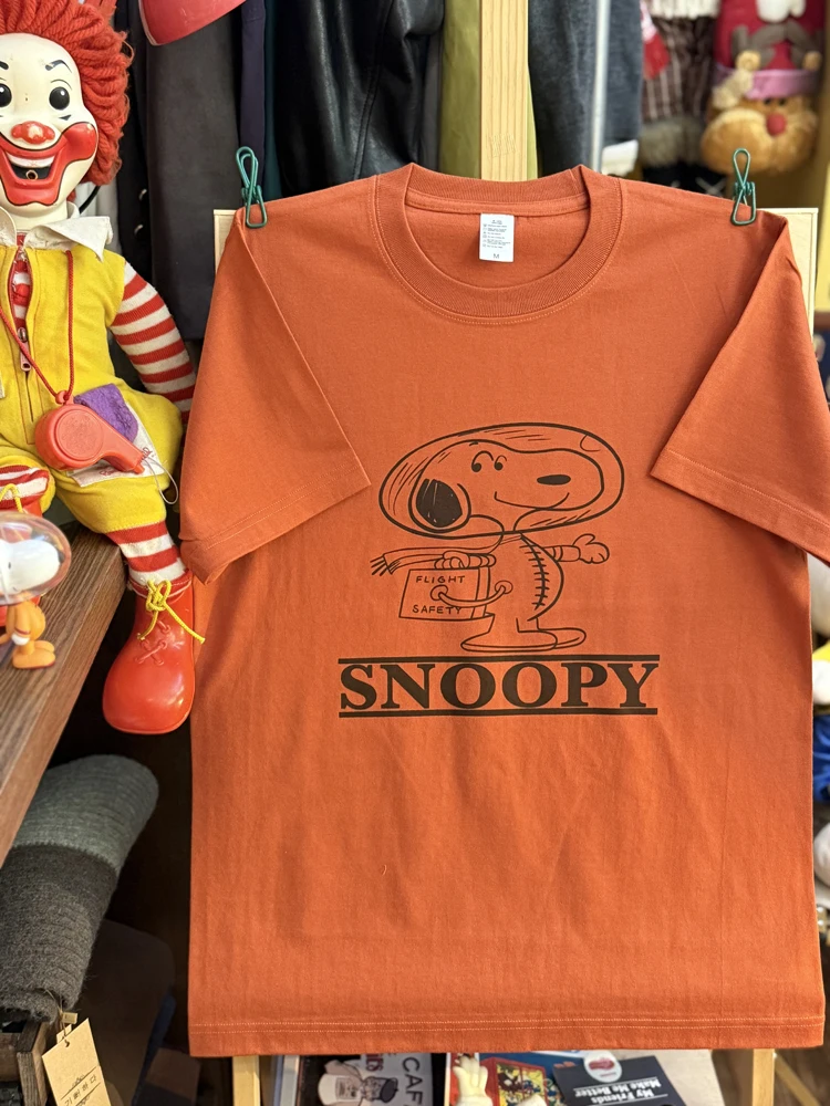 

American Retro Vintage Pure Cotton 265g Heavyweight round Ne Couple T-irts ort Sve Commute Sle Cartoon Print