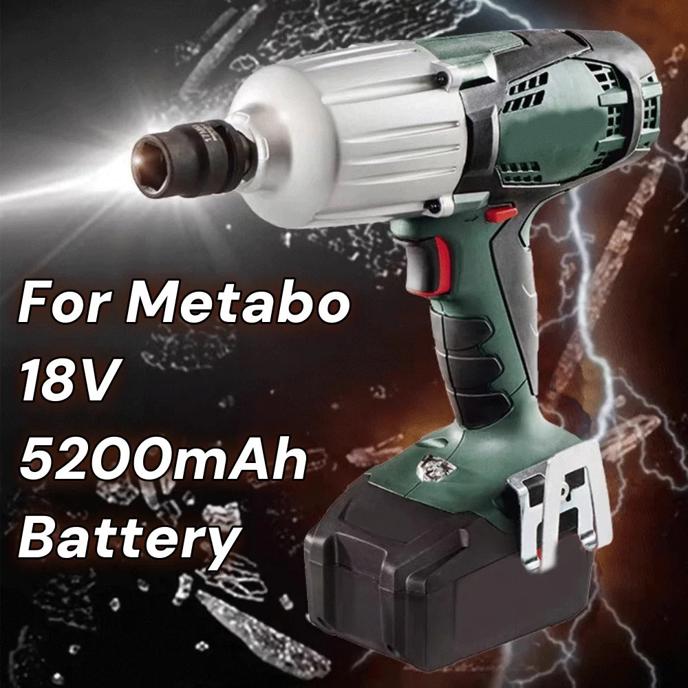 2025 New For Metabo 18V 5.2Ah Battery Power Tools Drill Driver Wrench Hammer Grinder for Metabo 18VBattery Asc30 Asc55 625592000
