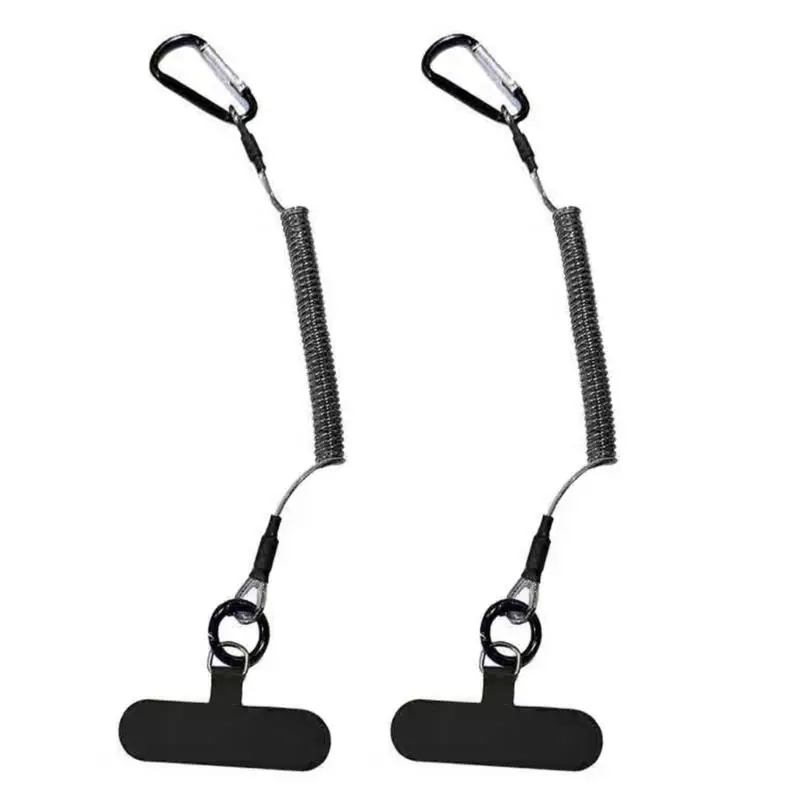 Karabiner-Telefonhalter, einziehbarer Federschnur-Zug-Telefonhalter mit Anti-Rutsch-Clip und Verriegelungskarabiner D2RD – Detail 5