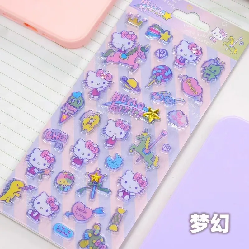

Hello Kitty Anime Kawaii Sanrio Sticker Crystal Ins Fashion Cartoon Cute Phone Case Decorative Patch Decoration Gifts Toys