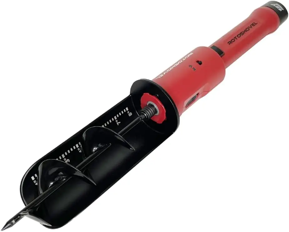 Powered Handheld Shovel with Auger & Safety Shutoff for Gardening, Landscaping & Planting - 12 Volt Battery & Charger Included