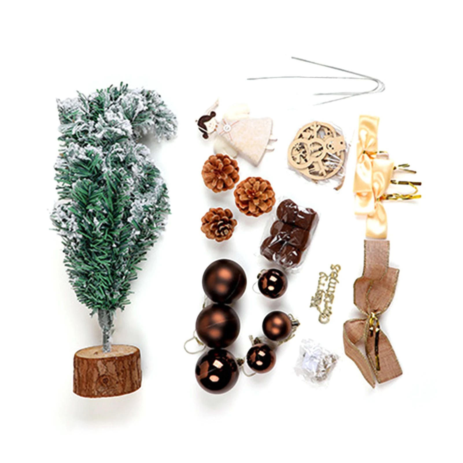 Mini 45cm Brown/Pink/Blue Decor Christmas Tree Oranment Multi-Function Xmas Props Decor For Kitchen Home