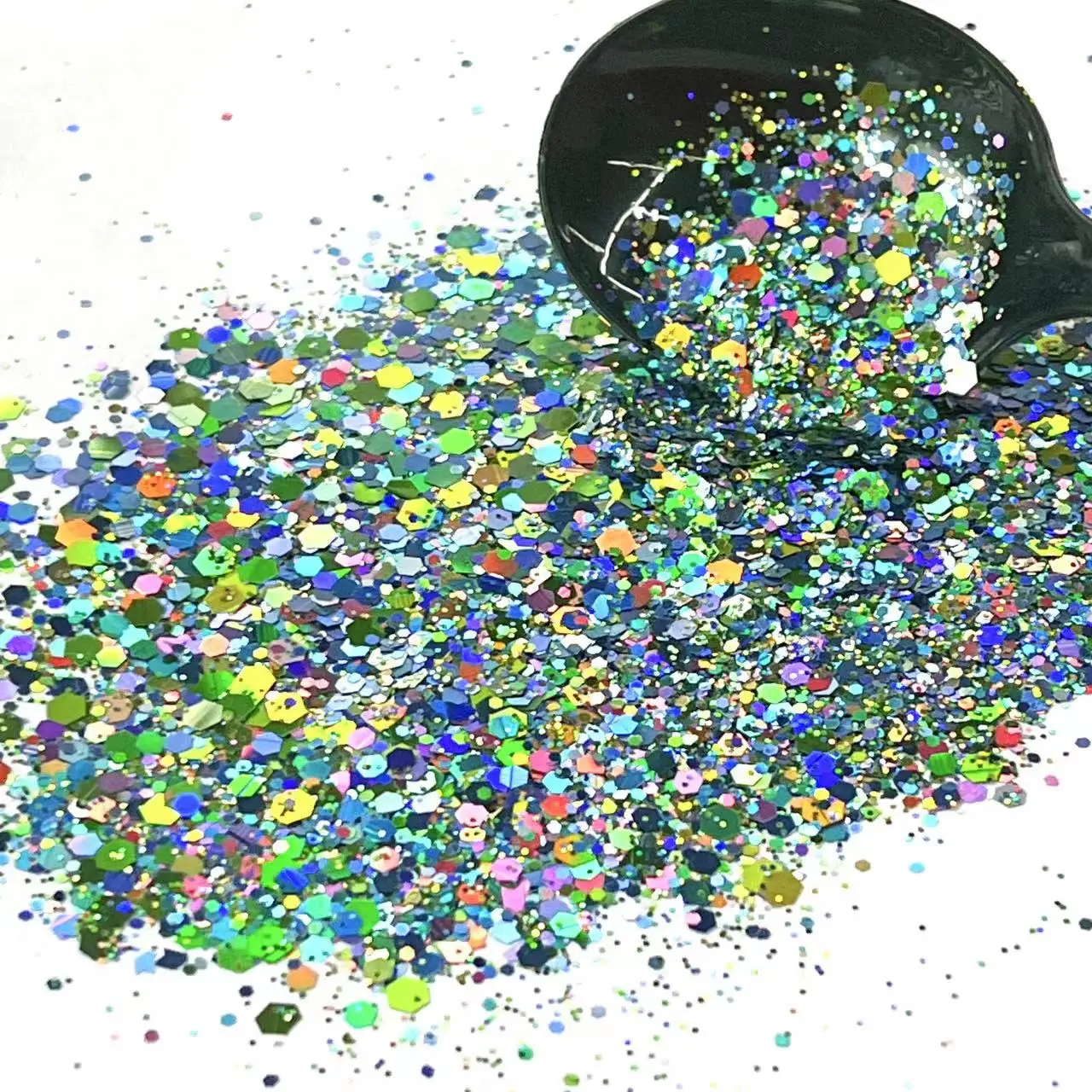 

New 500g Holographic Bulk Glitter Chunky Mixed Hexagon Craft Nail Wholesale Sequin Reflective Polish DIY Epoxy Resin Slime