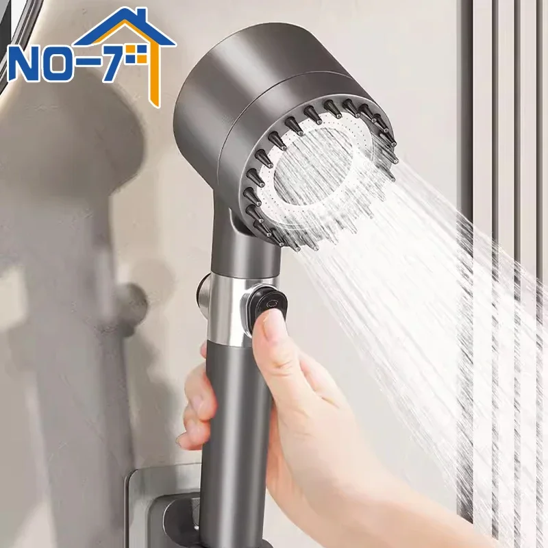 High Pressure Shower Head 6-in-1 Multifunctional Shower 3 Modes Portable Shower Artichokes with Filter Bathroom Accessories