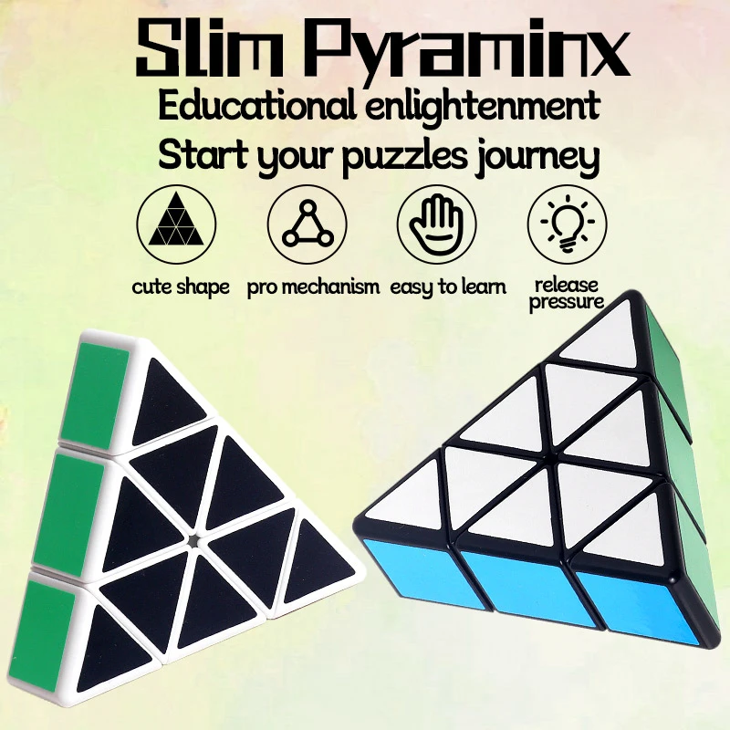 ZEPUZZLES Slim Pyraminx ZEPUZZLES พีระมิด Magic Cube ด้านเดียวความเร็ว Cube ปริศนาของเล่นเด็กของขวัญ Cubo Magico