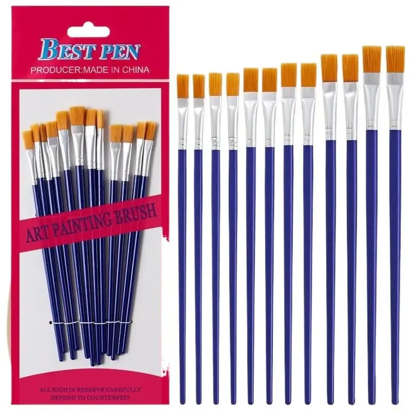 ✰✪6/12pcs Paint Brushes Set For Kids Acrylic With Flat Round Pointed Paint Brushes Craft Watercolor Oil Painting Brushes