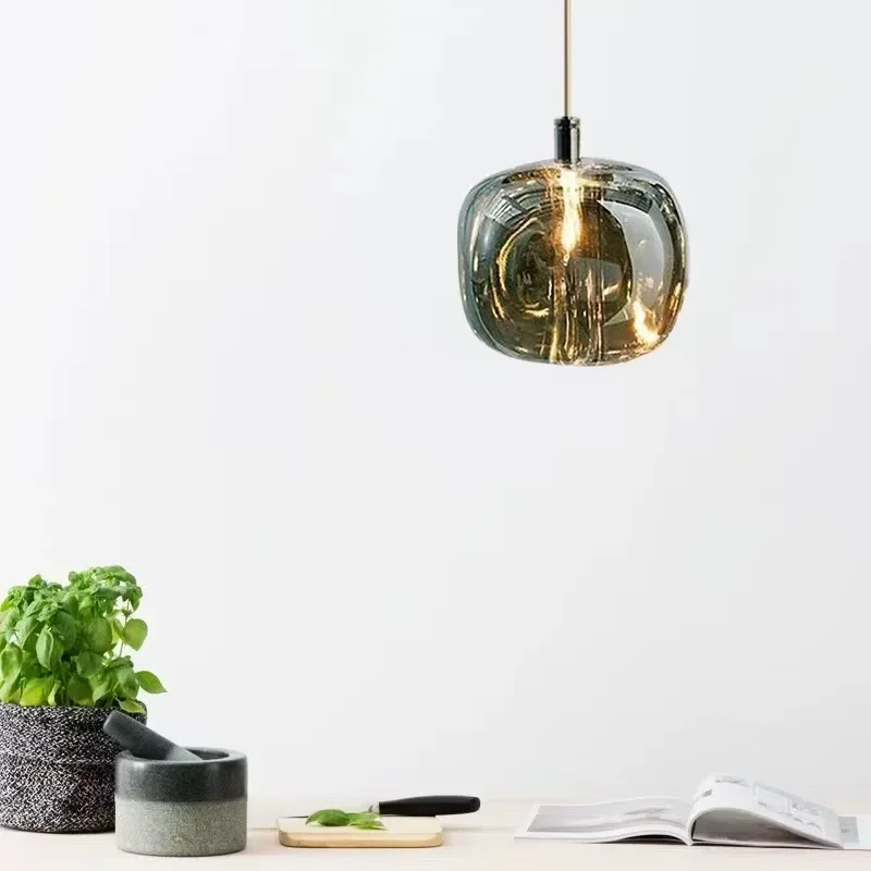 

SANDYHA Modern Nordic Light Luxury Chandelier Crystal Pendant Lights Creative Apple Design Bedroom Bedside Lamp Restaurant Home