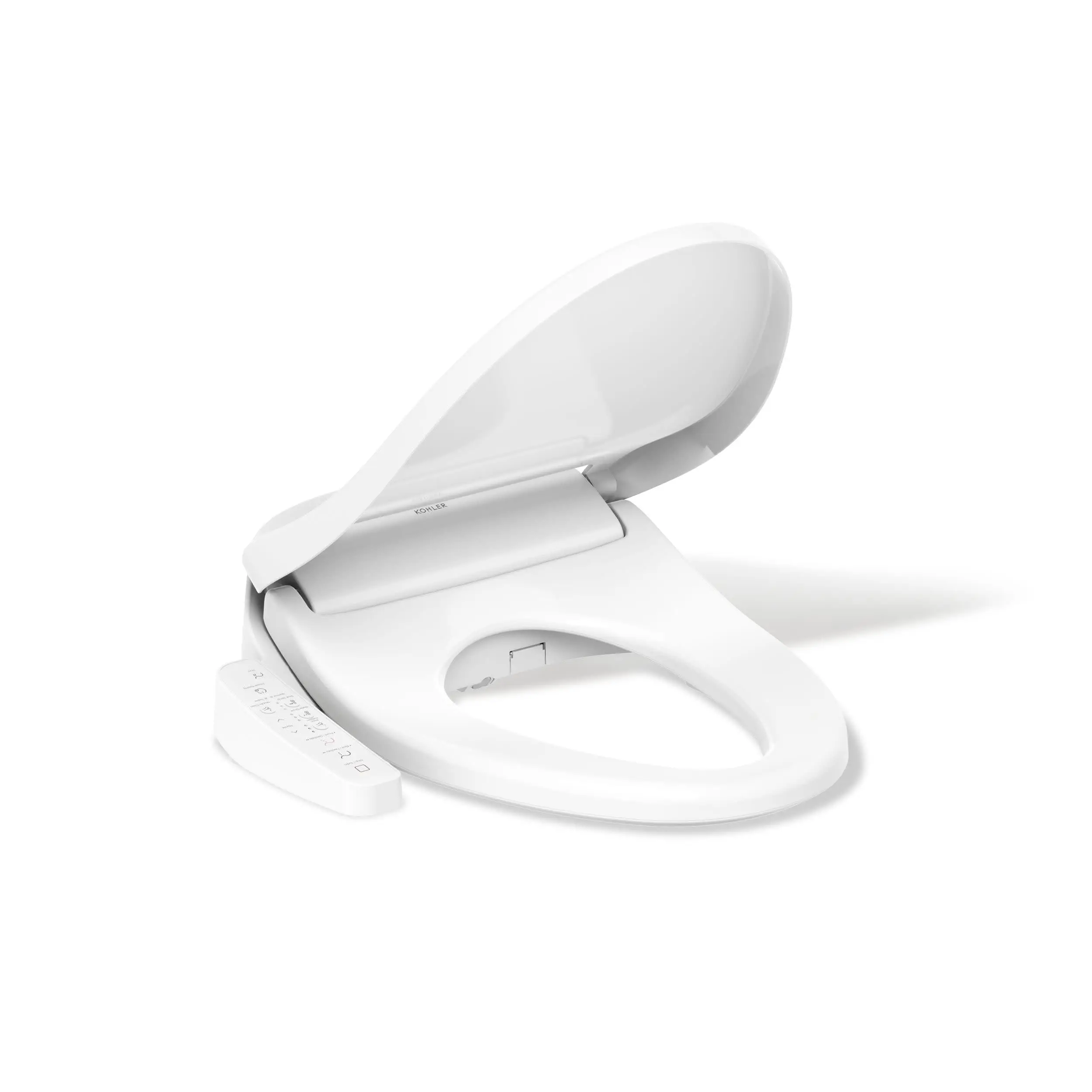 eWash E580 Elongated Bidet Toilet Seat, White, Quiet-Close Lid Prevents Slamming, Self-Cleaning Wand, Adjustable Water