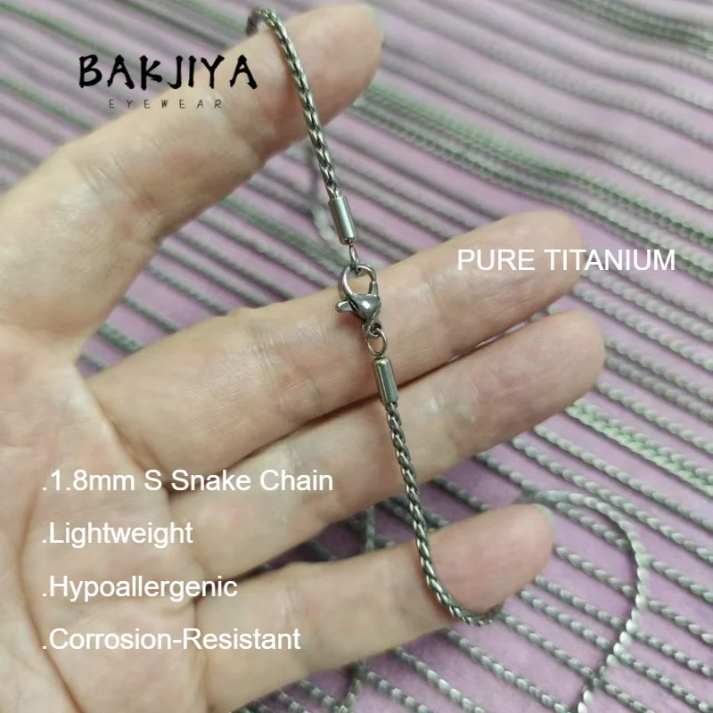 1.8mm New All Titanium S-Snake Chain Men Women Necklace | Simple Lightweight Hypoallergenic Thin Chain Versatile Titanium Chain