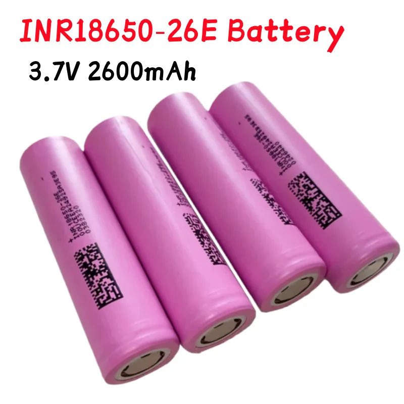100% New 3.7V 2600mAh INR18650-26E Large Capacity Rechargeable Lithium Battery  for All Kinds of Electronic Products