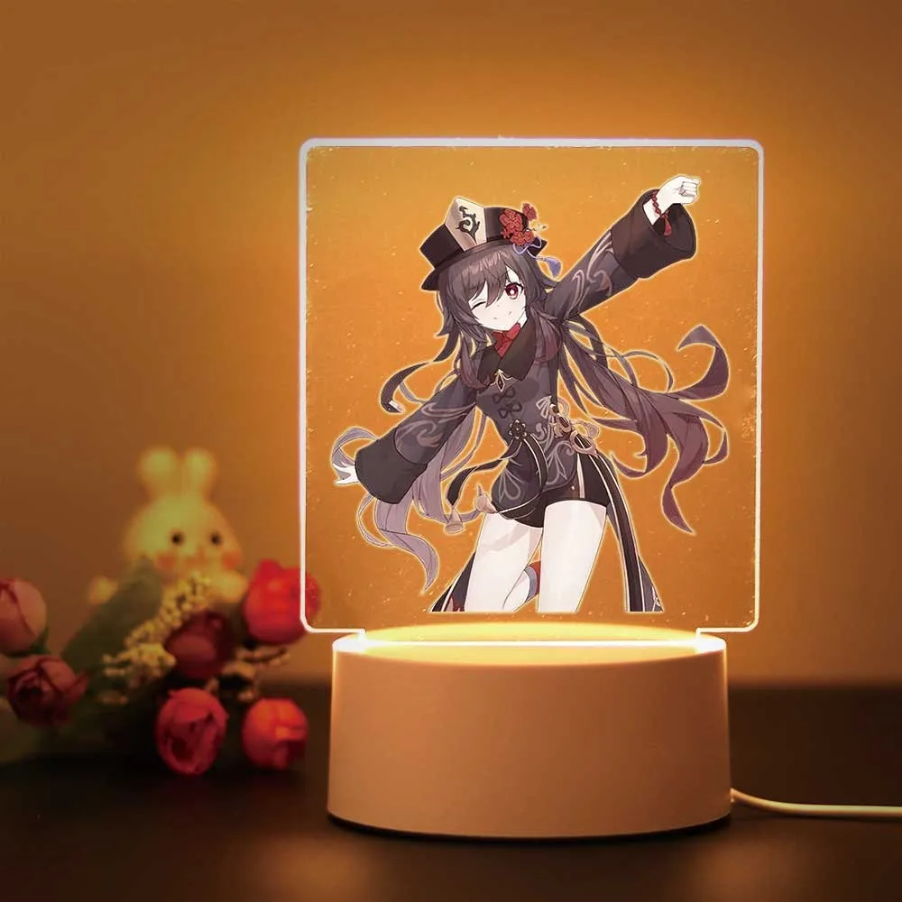 Genshin Cute Hu Tao 3D Illusion Light voor Game Room Decor de jongens meisjes verjaardagscadeau